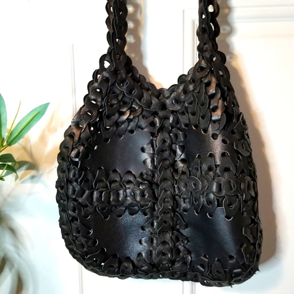 Shoulder Bag Loop Chain Link Leather - Picture 5 of 6